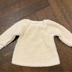 Cream Faux Sherpa sweatshirt size 6M